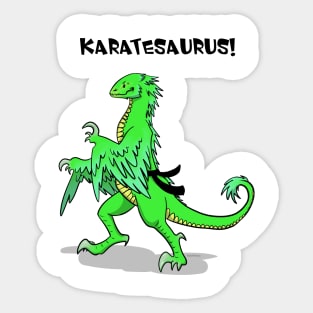 Karatesaurus in green for bright backgrounds Sticker